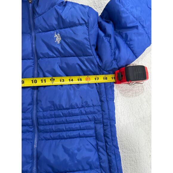 US Polo Association Puffer Cobalt Blue Jacket Size S - Picture 4 of 8